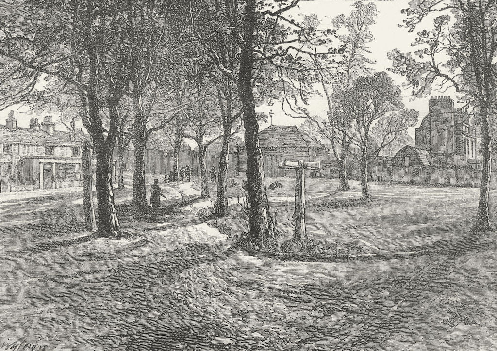 WADDON AND BEDDINGTON. Wallington Green 1888 old antique vintage print picture